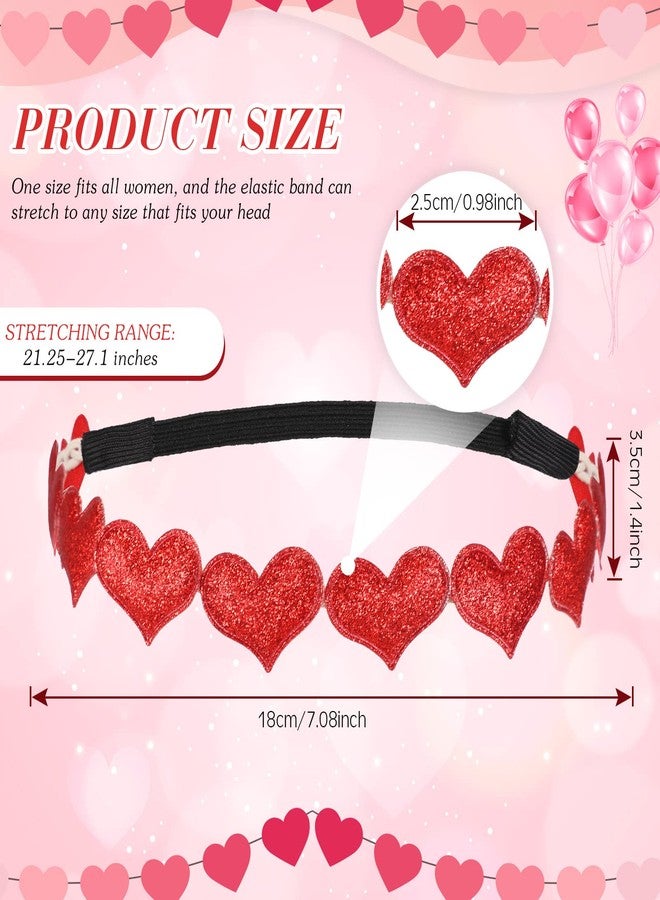 ميتلي طوق رأس على شكل قلوب لامعة من قطعتين من إم تي لي، مناسب لعيد الحب، مصنوع من المطاط اللامع، بتصميم كيوبيد، إكسسوارات شعر مانعة للانزلاق، متوفر باللونين الوردي والأحمر، أطواق رأس براقة للنساء - Image 2